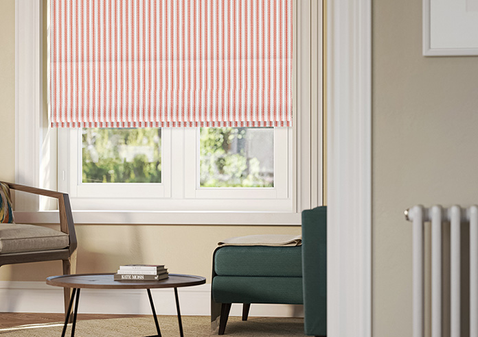 Lace Stripes, Toast Orange - Motorised Roman Blind - Image 5